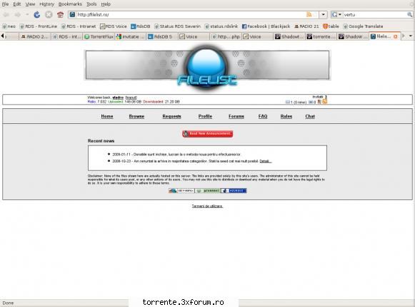 nu folosesc decat filelist shadow torrents