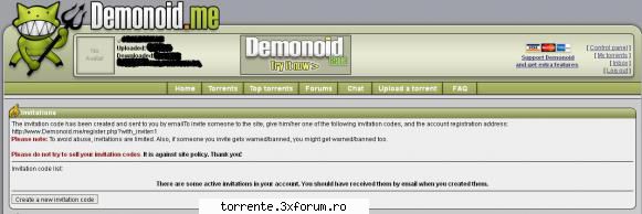 ofer invitatie DEMONOID.ME(Traker American) -contra invitatie FILELIST - Ofer invitatie Demonid.me - Invitatii